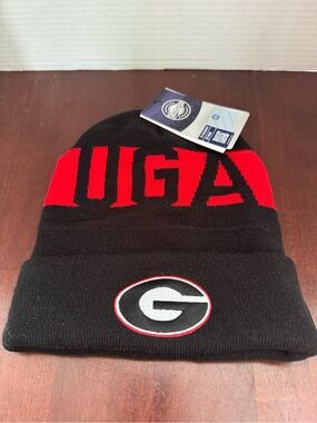 Nike UGA Black & Red Knit Beanie with 'G' Logo, NWT